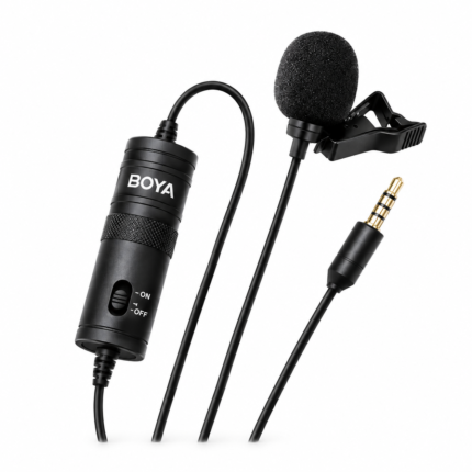 BOYA BY-M1 Lavalier Microphone | Wired Clip-on Mic with 3.5mm Jack for Phone, Camera & Laptop | 2+1 Year Warranty