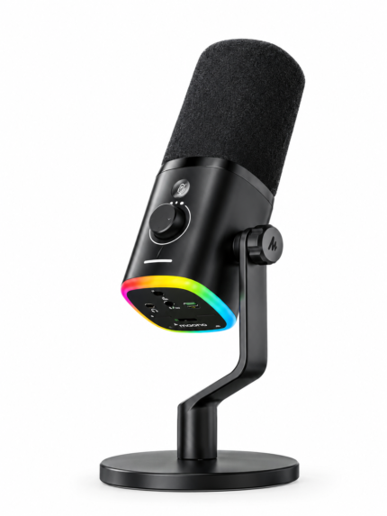 Maono PD100W Wireless Dynamic Microphone | USB-C Receiver, 50m Range, Cardioid, RGB Lighting | For Gaming, Streaming & Podcasts