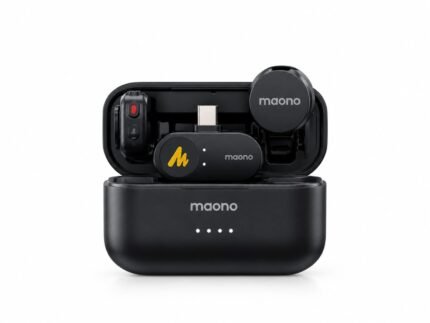 Maono WAVE T5 WM650 PC2 AI Wireless Lavalier Microphone System | Dual Mic, USB-C | 48kHz/24-bit | 300m Range | Charging Case
